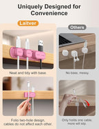 6 Pack Magnetic Cable Clips, Laitver Cord Organizer Holder Strong Adhesive Desk - Image 3