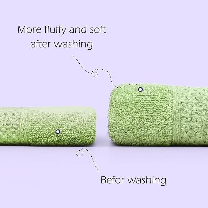 Cleanbear Hand Towel Face Towel Set, 100% Cotton, Size 29" x 13" - Image 2