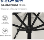 ABCCANOPY Durable Solar Led Patio Umbrellas with 32LED Lights 7.5FT (Light Beige) - Image 6