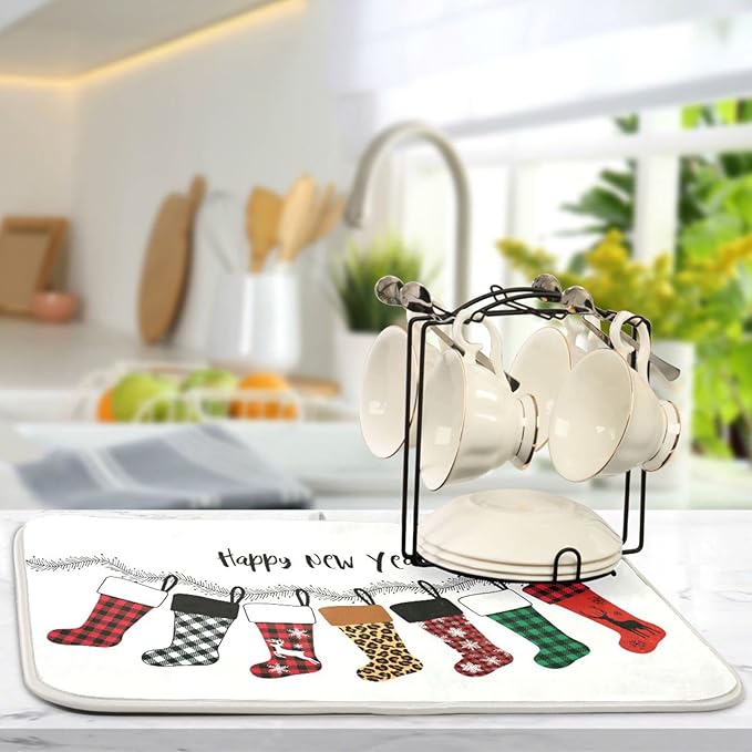 Super Absorbent Dish Drying Mat, Microfiber Fast-Drying Dish Mat, Kitchen Dish - Image 5