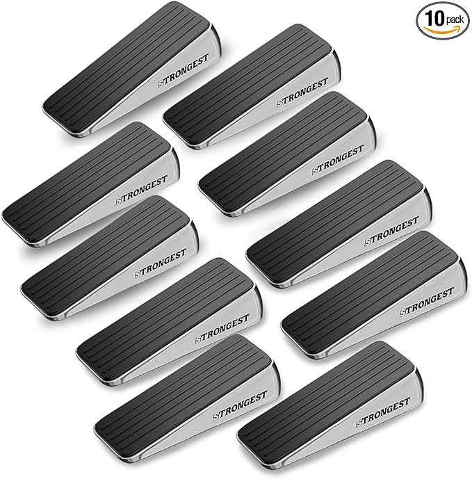 Strongest Home Heavy Duty Door Stopper Wedge | Non-Slip Rubber and Metal Door by STRONGESTHOME