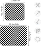 Black White Checkered Pattern Dish Drying Mat - Image 3