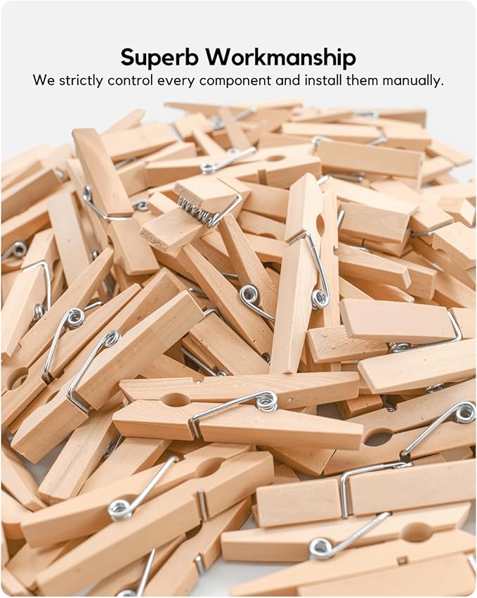1.9 Inch Wooden Clothespins – 50 Pack Heavy-Duty Clothes Pins - Image 3