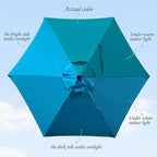 Blissun 7.5 ft Patio Umbrella, Yard Umbrella, Outdoor Market Umbrella with Push Button Tilt Crank (Cerulean) - Image 2