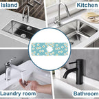 Cute Daisy Sink Faucet Absorbing Mat White Daisies Super Absorbent Fast Drying - Image 7
