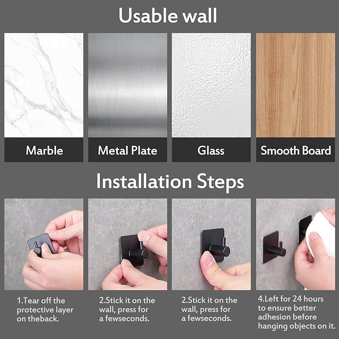 YIGII Adhesive Hooks/Towel Hook - Image 6
