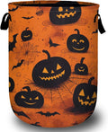 Spooky Pumpkin Laundry Basket, Halloween Laundry Hamper Collapsible Oxford Cloth by ANTJOO