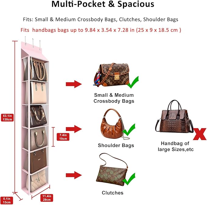 Lirex Over The Door Purse Organizer & Purse Shelf - Image 2