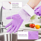 Elgood Reusable Long Sleeve Dishwashing Cleaning Gloves - Image 2