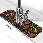 Mushroom Forest Butterfly Kitchen Sink Splash Guard Faucet Mat 1 Pcs, Absorbent by WILL+BUDXEG