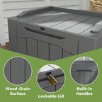 Patiowell 30 Gallon Resin Deck Box, Outdoor Storage Box for Patio Furniture, Deliveries, Pool Supplies,Waterproof and Lockable, Grey - Image 4