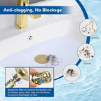 Hibbent Upgraded 3 in 1 Bathroom Sink Drain Strainer, Universal Pop Up Stopper - Image 2