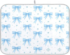 Blue Bow Ribbon Dish Drying Mat by Wamika