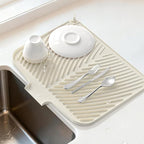 Belife Dish Drying Mat for Kitchen Counter, Silicone Dish Drainers Pad by Belife