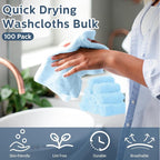 Newwiee 100 Count Washcloths Quick Drying Bathroom Wash Clothes 12 x 12 Inch - Image 3