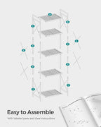SONGMICS 5-Tier Metal Storage Rack, Shelving Unit with X Side Frames, Dense Mesh, 12.6 x 15.7 x 57.3 Inches, for Entryway, Kitchen, Living Room, Bathroom, Industrial Style, Ink Black UBSC145B01 - Image 8