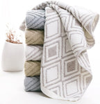 Pidada Hand Towels Set of 4 Diamond Pattern 100% Cotton Absorbent Soft - Image 6