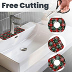 Merry Christmas Snowflakes Red Green Lattice Plaid Kitchen Sink Splash Guard - Image 3