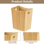 SEHERTIWY Wood Trash Can Wastebasket, 2 Gallon Small Waste Basket - Image 3