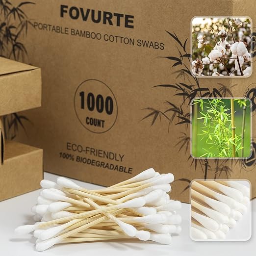FOVURTE Bamboo Cotton Swabs 1000 Count - Image 2