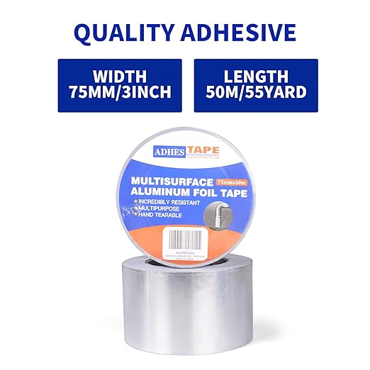 ADHES Premium Aluminum Foil Tape, 3 Inch x 164 Feet, Heat Proof Tape Withstand - Image 3