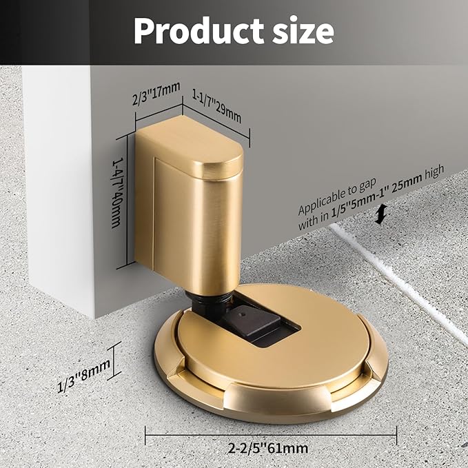 2 Pack Windproof Door Stoppers Adjustable Bottom of Door Holder No Drilling - Image 2