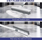 Floor Scrub Brush with 60 inch Long Handle, 2 in 1 Heavy Duty Stiff Bristle - Image 4