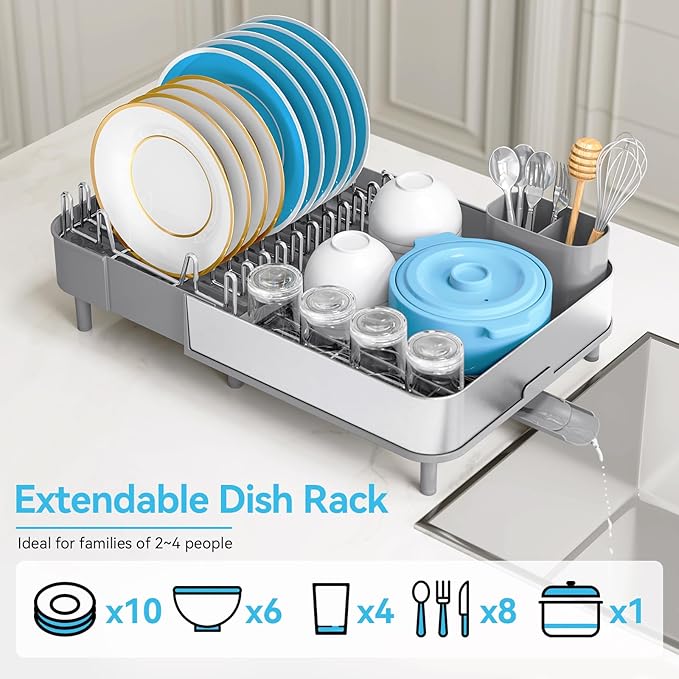 Dish Drying Rack, 304 Stainless Steel Dish Drainer - Image 4