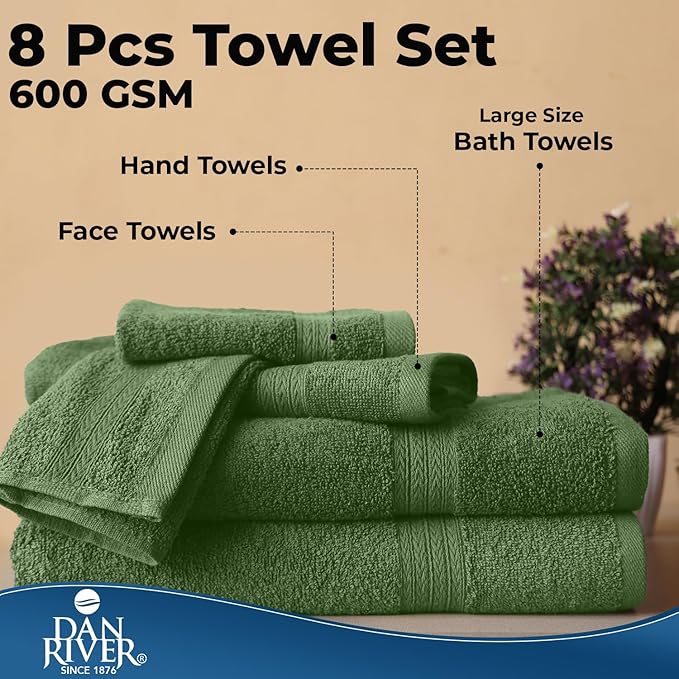 DAN RIVER 8 PC Luxury Bath Towels - Image 7
