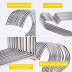 Hangers 100 Pack Wire Hangers Heavy Duty Clothes Hanger Ultra Thin Space Saving - Image 4