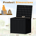 Flamaker Resin Deck Box 40 Gallon Waterproof Outdoor Indoor Storage Box Imitation Wood Resin for Patio Furniture Garden Tools and Pool (Black) - Image 7