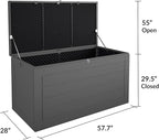 Cosco Outdoor Living 88180BGY1E Cosco Outdoor Patio Storage, Extra Large, 180 Gallons, Charcoal Deck Box, Black/Gray - Image 6