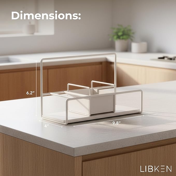 Kitchen Sponge Holder with Drying Stone – Warm Grey Powder Coated Metal Sink - Image 3