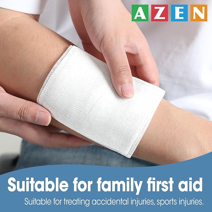 AZEN 120 Pack Sterile Gauze Pads, 8-Ply Cotton Gauze Sponges - Image 3