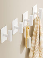 Towel Hooks for Bathrooms – 4 Pack, Smooth White Finish, T-Shaped Stainless - Image 8