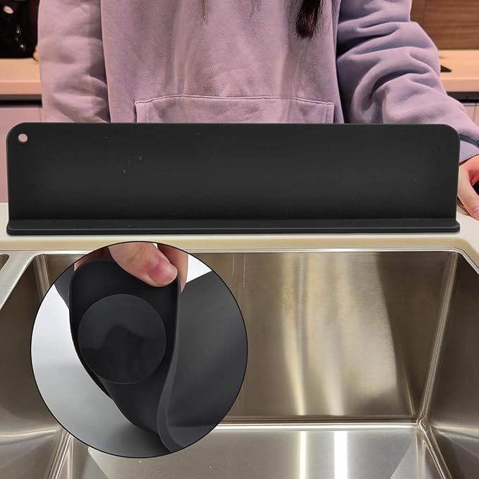 Silicone Sink Splash Guard for Kitchen Faucet – 17.3" Water Splash Guard - Image 5