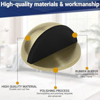 Self Adhesive Door Stoppers, Stainless Steel No Drill Rubber Floor Door Stop - Image 6