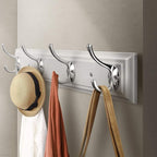 Coat Rack Wall Mounted White, Heavy Duty Zinc Alloy Wall Hook Rack - Image 4