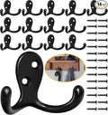 14 Pack Coat Hooks, Heavy Duty Double Prong Coat Hooks Wall Mounted by Homanu