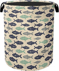 Cute Japanese-Style Fish Foldable Laundry Hamper by Gearsly