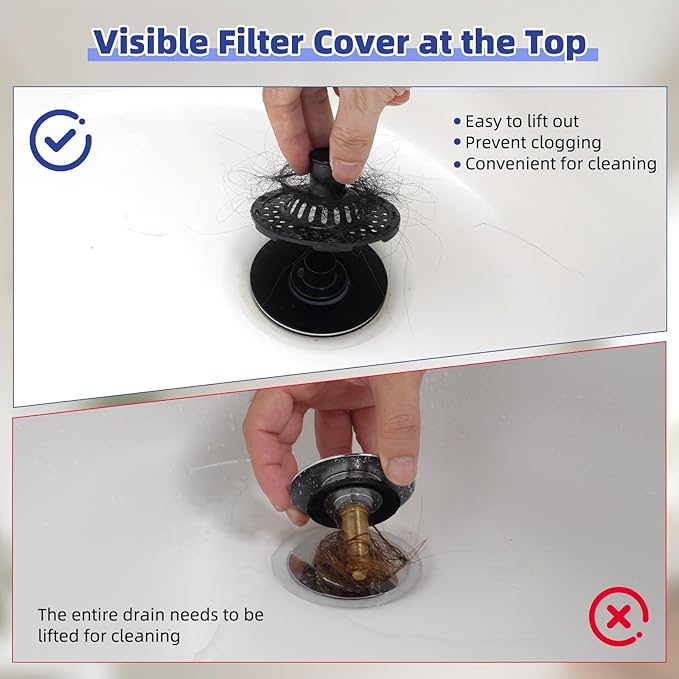 Universal Bathtub Drain Stopper Shower Drain Hair Catcher, Tub Stopper - Image 4