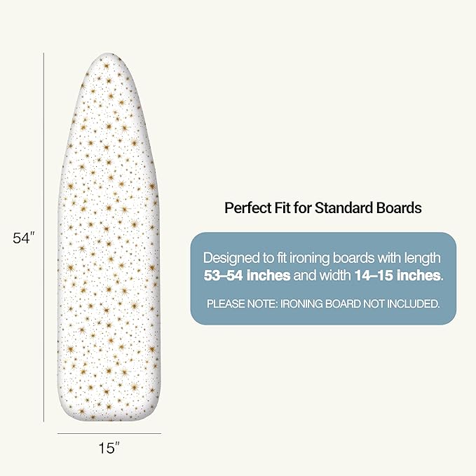 Ironing Board Cover and Pad 15"x54" Extra Thick Natural Cotton, Scorch and - Image 2