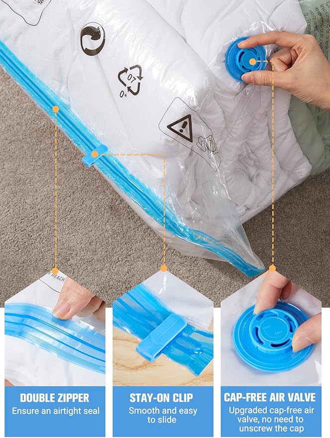 Vacuum Storage Bags with Electric Air Pump, New Air Valve Combo 15 Pack - Image 7