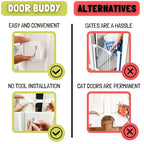 Door Buddy Child Proof Door Lock & Cat Door Stopper. Adjustable Door Strap - Image 5
