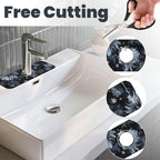 Faucet Draining Mat For Kitchen Sink, Stylized Gray Chrysanthemum Flowers - Image 2