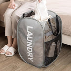 2pcs Pop Up Mesh Laundry Hamper Room Collapsible Storage Bin Lightweight Basket - Image 4