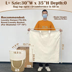 Canvas Laundry Bag with Handles & Drawstring Closure 30”Wx35"H, Thick Canvas - Image 3