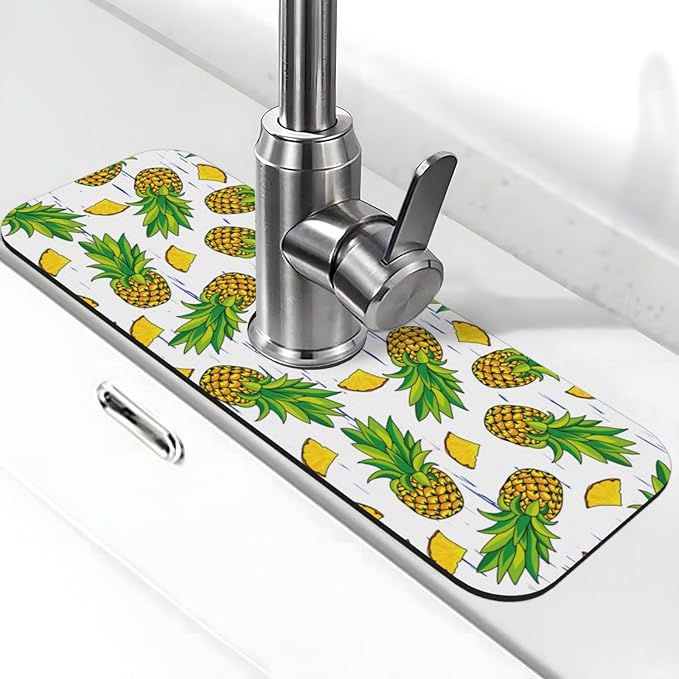 Pineapple Summer Pineapples Kitchen Sink Splash Guard Faucet Mat Super by Unknown