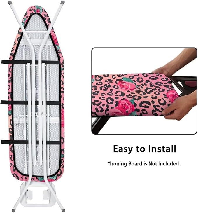 Leopard Print Rose Ironing Board Cover Dec Cover Scorch Stain Resistant Ironing - Image 4