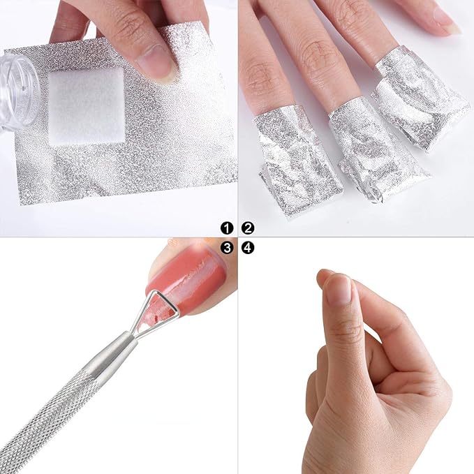BTYMS 400 Pcs Gel Nail Polish Remover Wraps Nail Foil Wraps Soak Off Cotton - Image 4